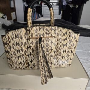 Brian Atwood snakeskin bag